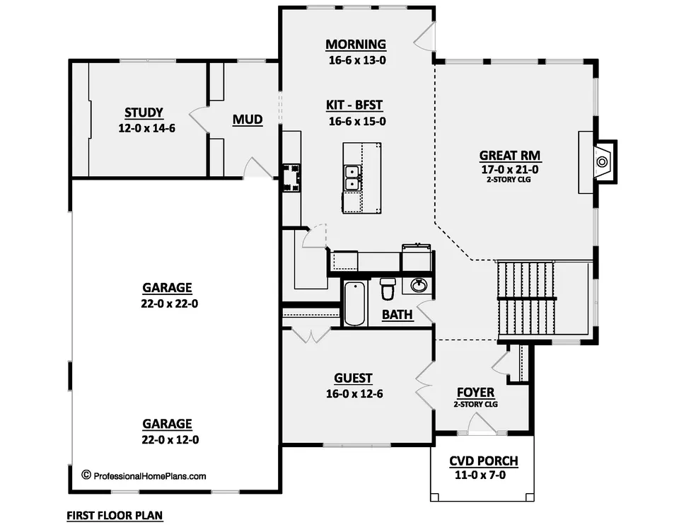 The Kelly main level floor plan